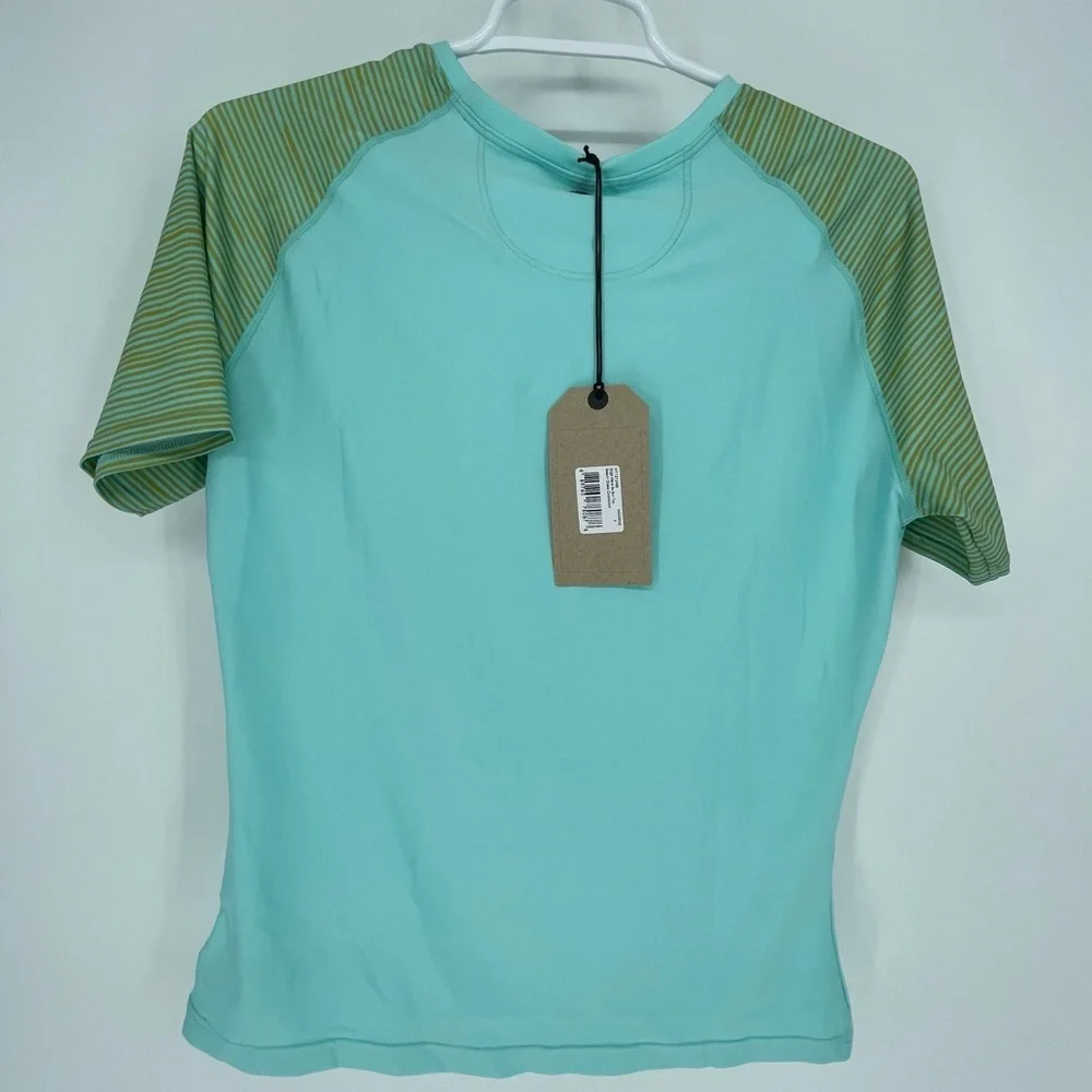 PRANA NWT EDGE WAVE SUN TOP SWIM SHIRT BEACH GLASS - Picture 2 of 4